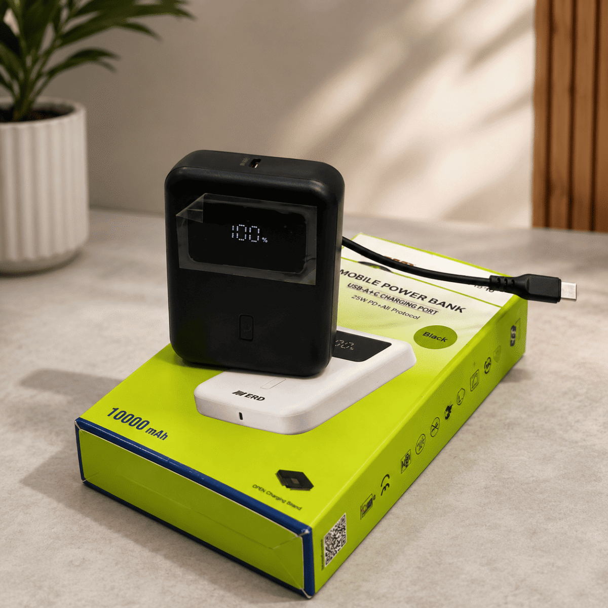 ERD PB-110 10000mAh 25W Fast Charging Power Bank (Black) - Image 3