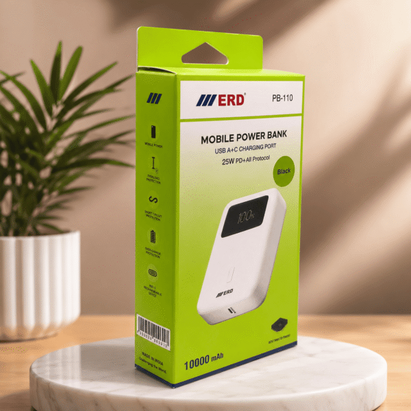 ERD PB-110 10000mAh 25W Fast Charging Power Bank Black