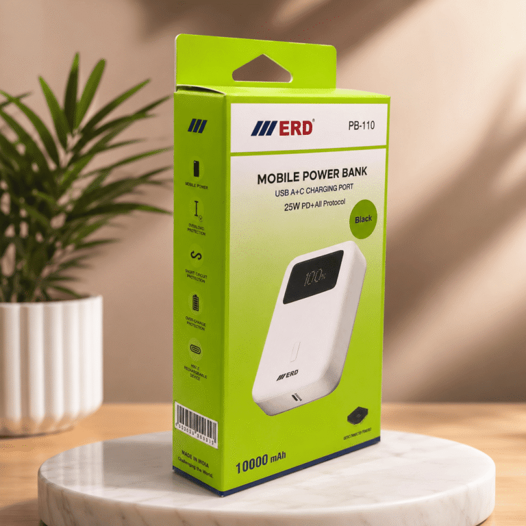 ERD PB-110 10000mAh 25W Fast Charging Power Bank Black