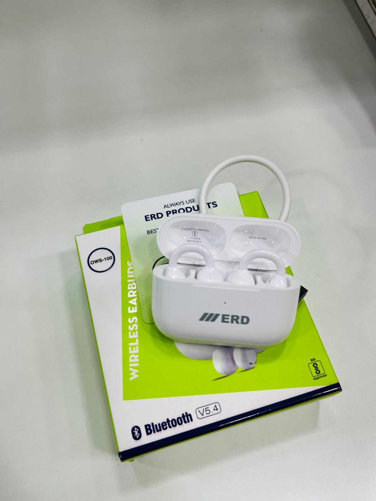 ERD OWS-100 Bluetooth 5.4 Wireless Earbuds (White) - Image 3