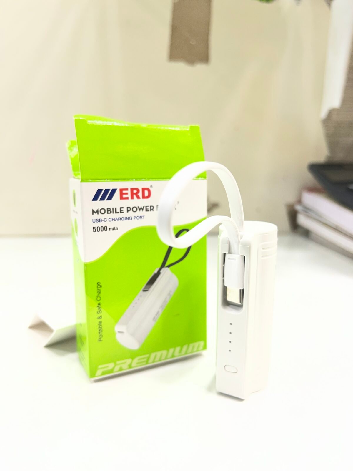ERD PB-210 5000mAh USB-C Mobile Power Bank (White) - Image 4